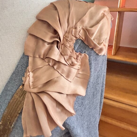 Anthropologie Vermeil Sequins Cardigan Sweater by Yellow Bird Size M Gray - Picture 8 of 16